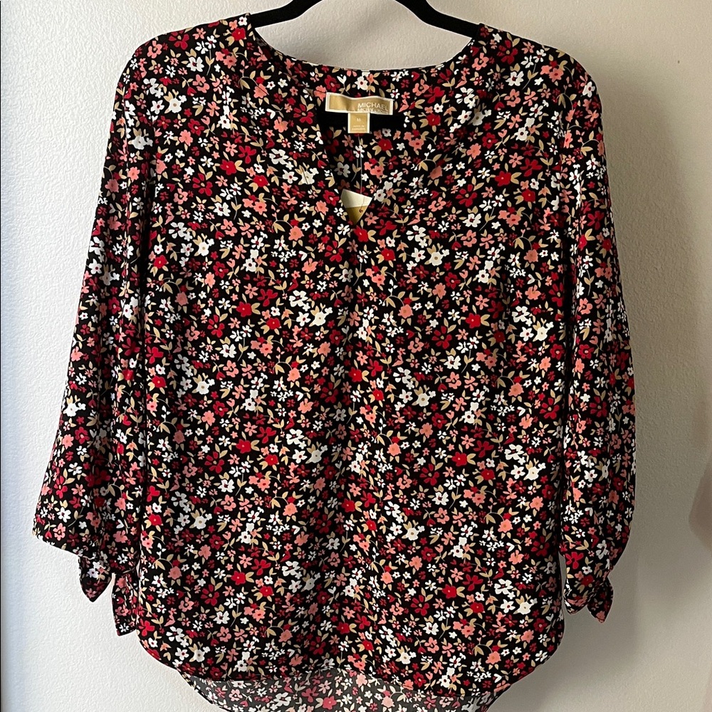 Michael Kors: Floral Women's Top - Black, fushia & White